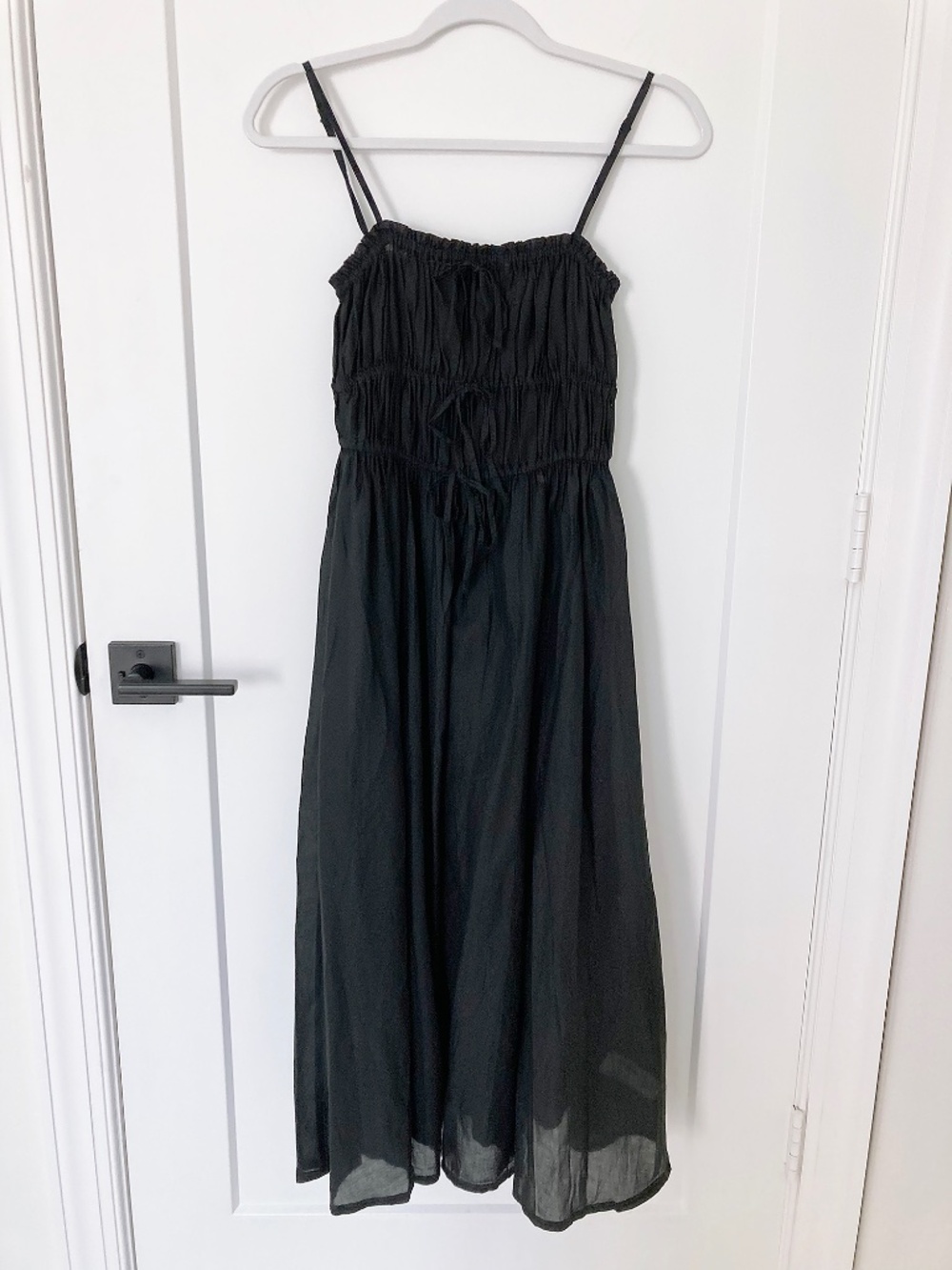 NWT J. Crew Black Semi-Sheer Tie-front Voile Cover-up Midi Dress - S